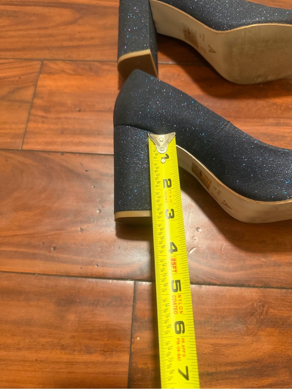 Anthropologie Black Sparkle Block Heel Pumps - Picture 6 of 11
